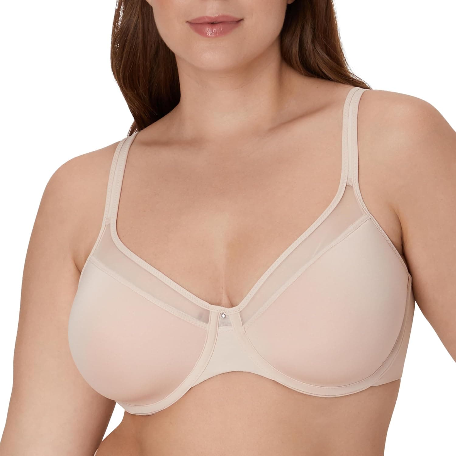Bali Sujetador tipo camiseta con aros para mujer - Sujetador espaciador suavizante ultraligero