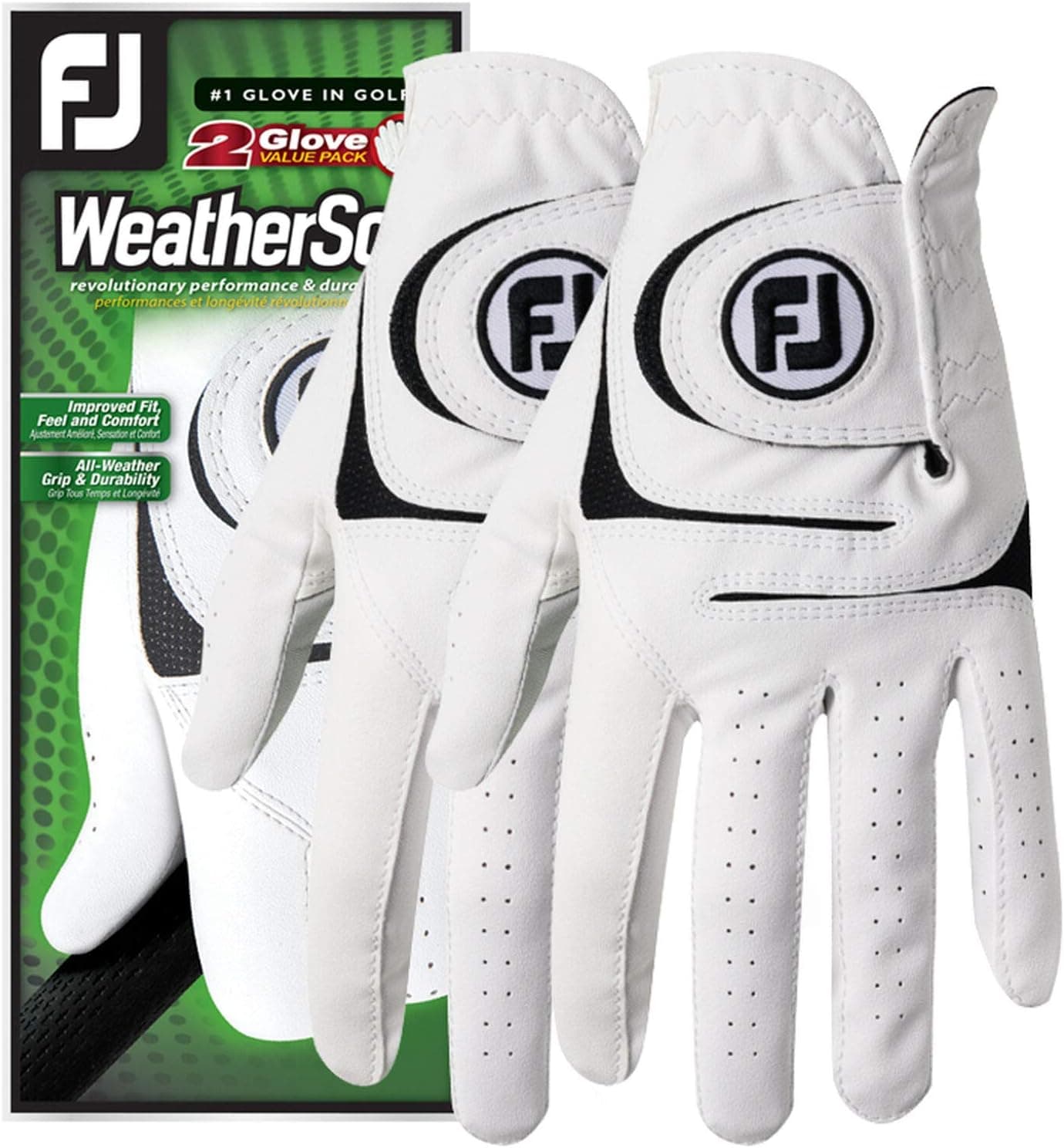 Guante de golf FootJoy WeatherSof 2-Pack generación anterior para hombre