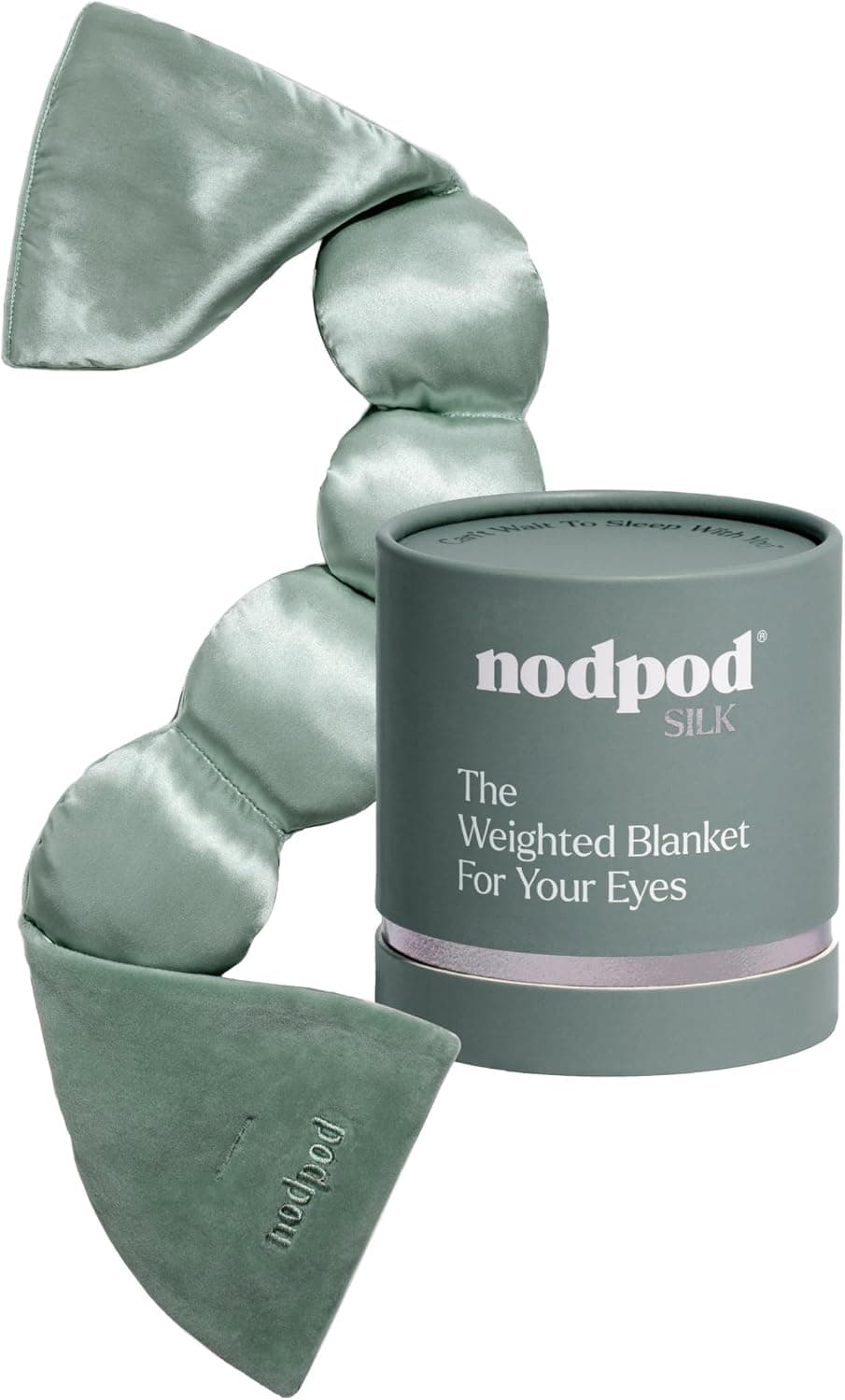 nodpod Antifaz para dormir de seda mineralizada con presión suave, antifaz para ojos ponderado | Diseño patentado de bloqueo de luz para dormir, viajar y relajarse, relleno de cuentas, lavable a máquina, sin BPA, sauce