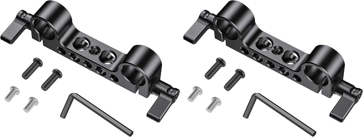 SmallRig Bloque de riel súper liviano de 15 mm, abrazadera de varilla de 15 mm con rosca de 1/4 "-20 para Sony para Canon y otros sistemas de rieles de soporte para hombros para cámaras DSLR - 942 (paquete de 2)