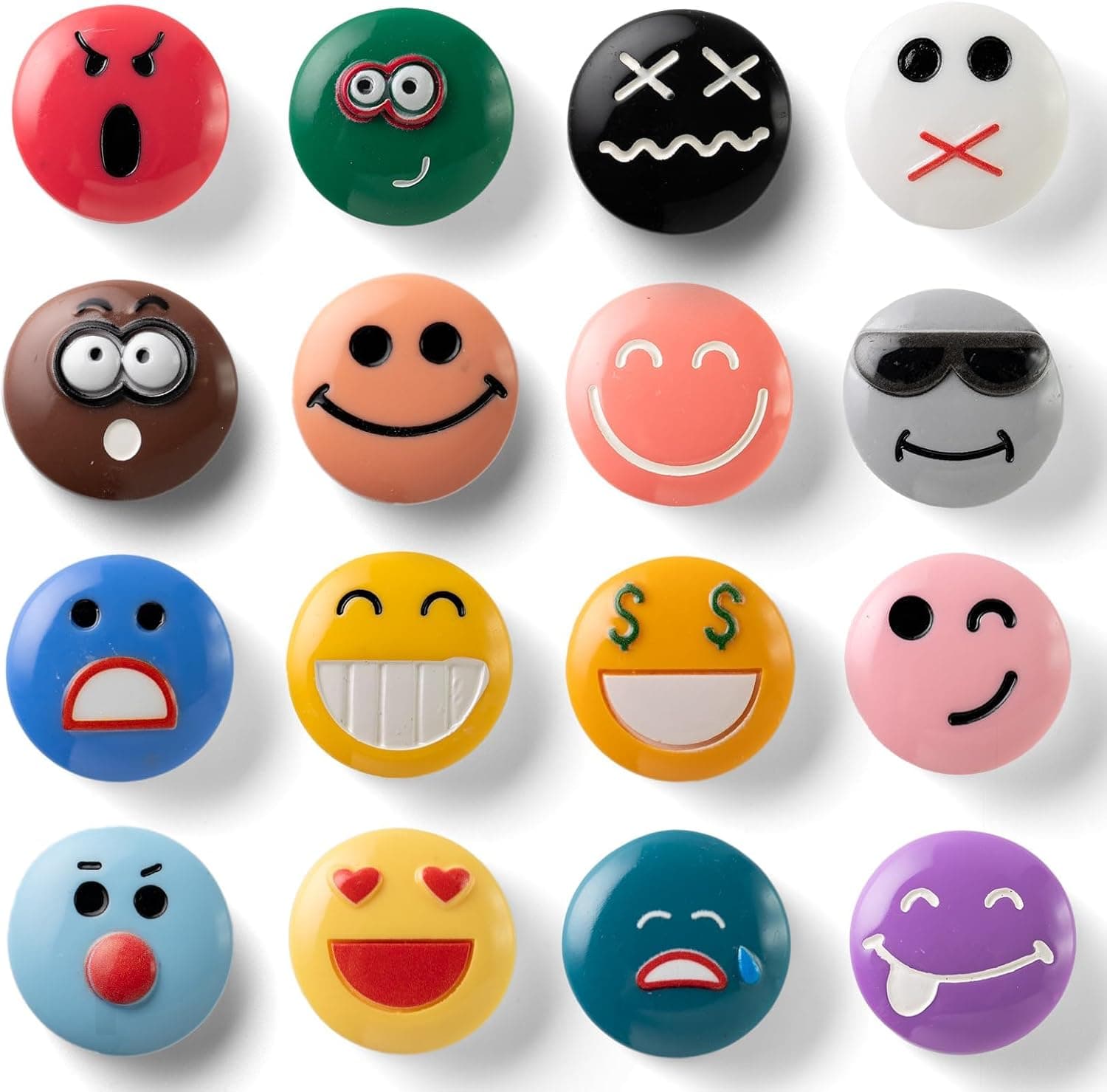 SUNURS 16 Pack Funny Refrigerator Magnets Strong Decorative Facial Magnets