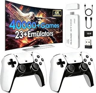 2026 Nueva consola de juegos retro, más de 40000 juegos y 23 emuladores, con controladores inalámbricos duales 2.4G, Plug and Play 4K HD HDMI TV Game Stick, adecuado para reuniones de amigos e interacciones familiares (128G)