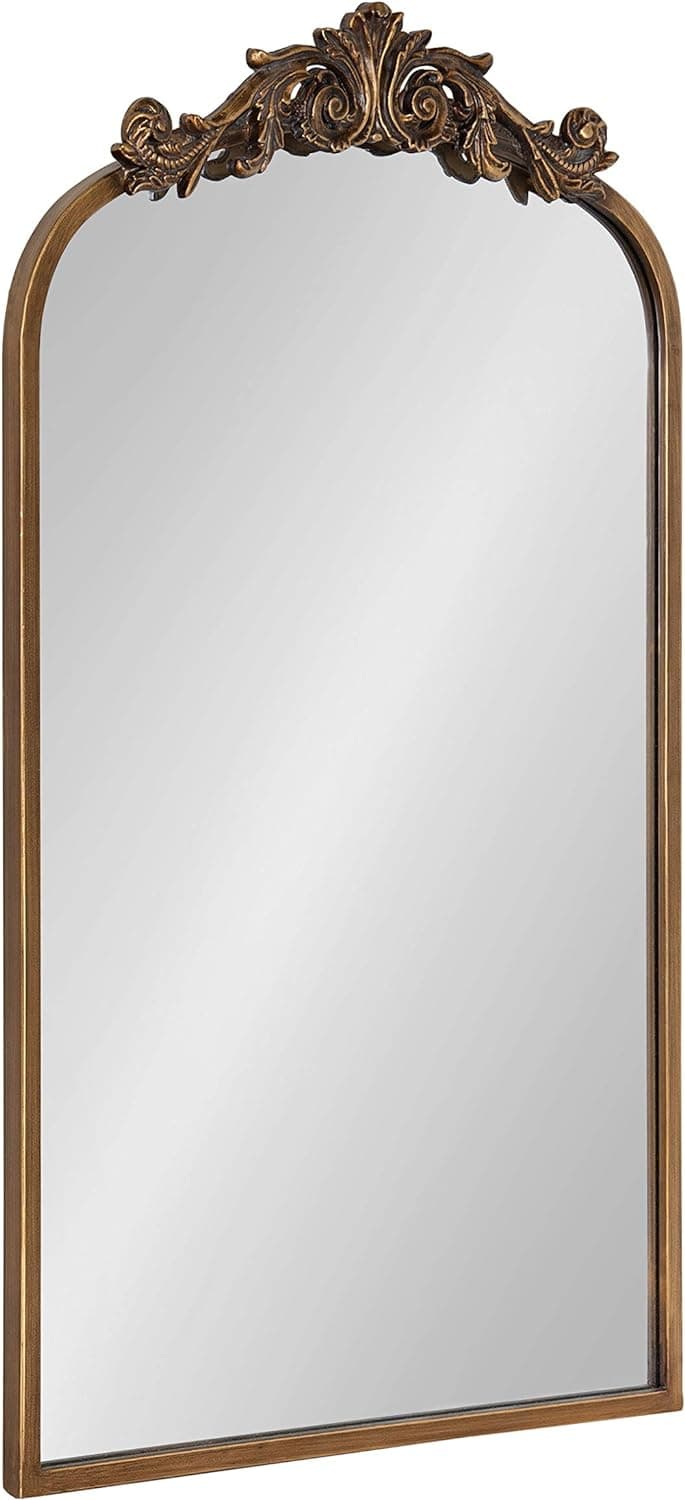 Kate and Laurel Arendahl Espejo de arco tradicional, 19 x 31, dorado, decoración de pared de inspiración barroca