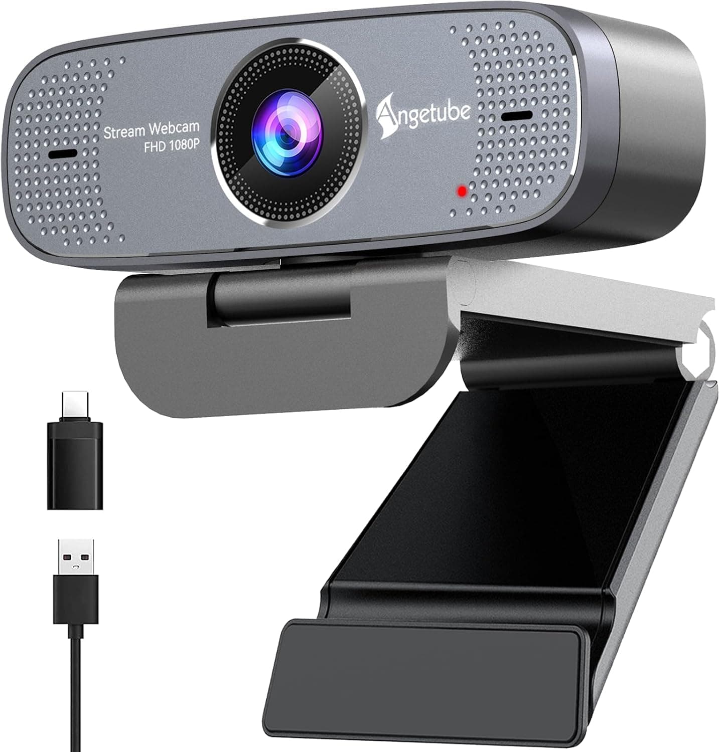 Angetube Cámara web 1080P con micrófono, cámara de computadora con enfoque automático para PC 78°FOV, cámara web USB Plug&Play para PC, cámara de transmisión para computadora portátil, computadora de escritorio, Mac, Windows, funciona con Zoom/Teams/Facetime/YouTube | 78°FOV, cámara web para PC USB Plug&Play, cámara de transmisión para computadora portátil, computadora de escritorio, Mac,Windows, funciona con Zoom/Teams/Facetime/YouTube