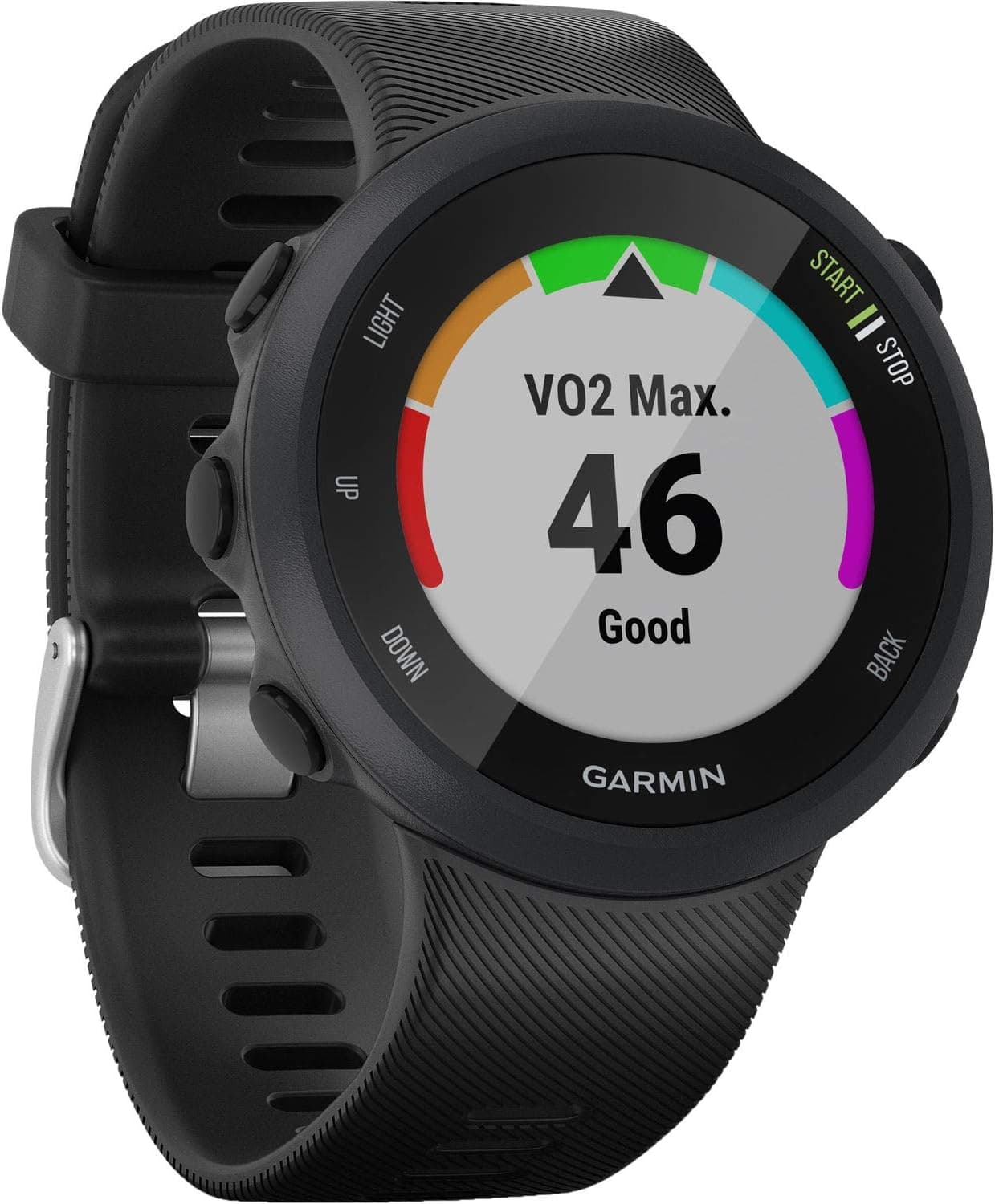 Garmin 010-02156-05 Forerunner 45, 42 mm Reloj para correr con GPS fácil de usar y soporte para planes de entrenamiento gratuitos del entrenador, negro