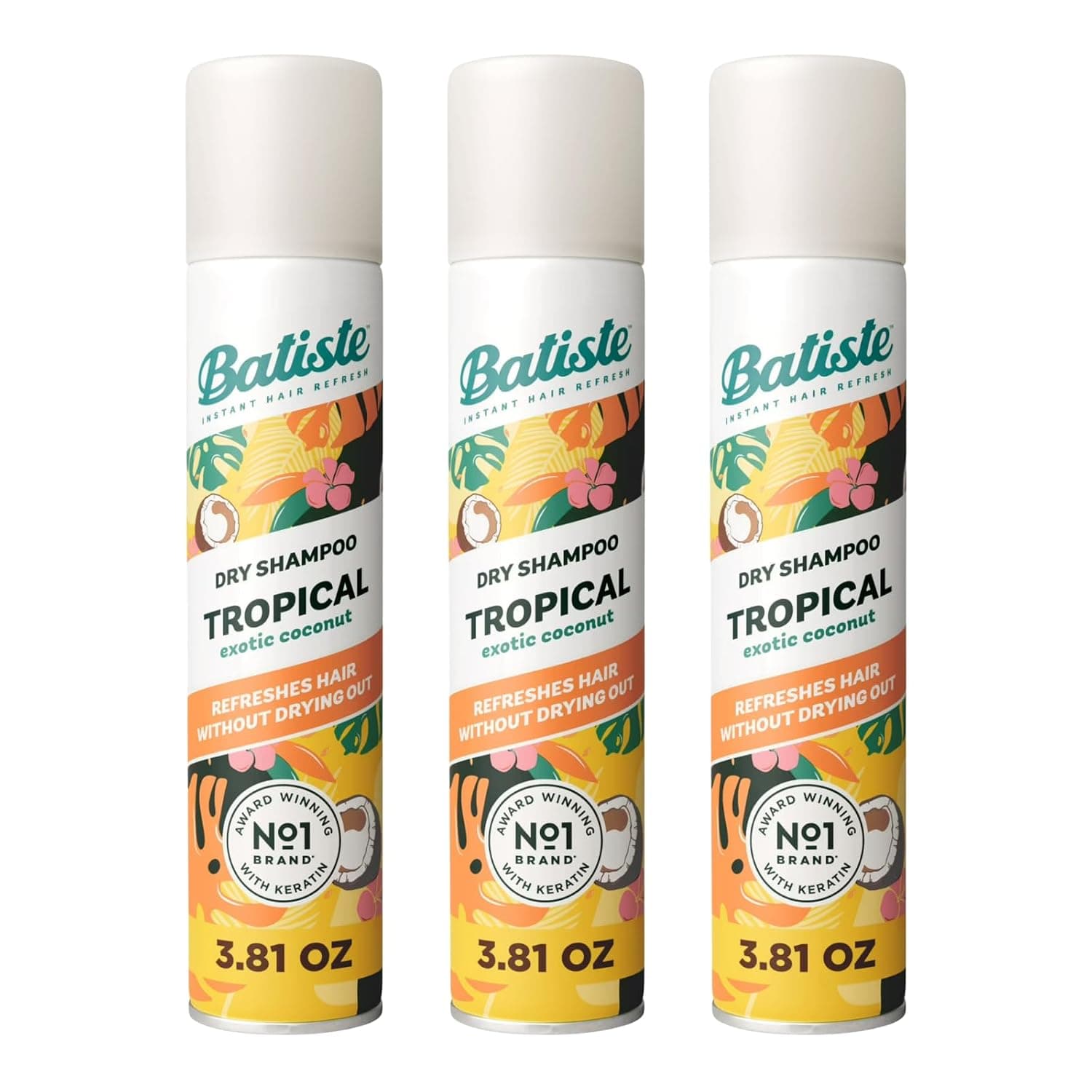 Batiste Dry Shampoo, Tropical Fragrance, 3.81 fl. oz.