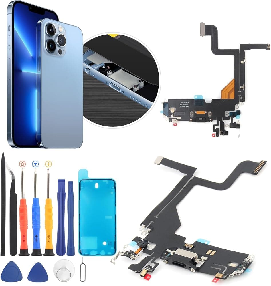 para iPhone 13 Pro Puerto de carga Reemplazo de cable flexible para iPhone 13 Pro Reemplazo Puerto de carga Cargador USB 13 Pro Dock Connector Board con herramientas