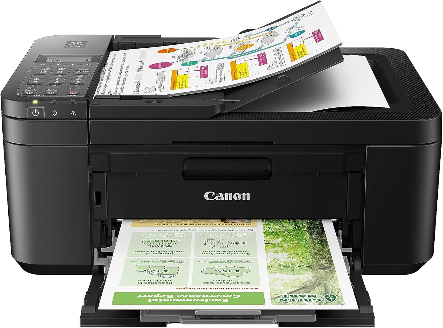 Canon PIXMA TR4720 Impresora inalámbrica todo en uno, uso doméstico con alimentador automático de documentos, impresión móvil y fax incorporado, negro