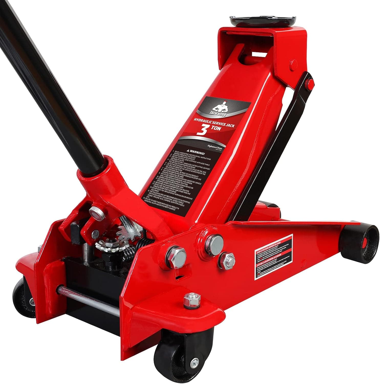 Gato de piso Jack Boss, Gato de servicio de elevación rápida de 3 toneladas de capacidad, Gato hidráulico de acero resistente para coche