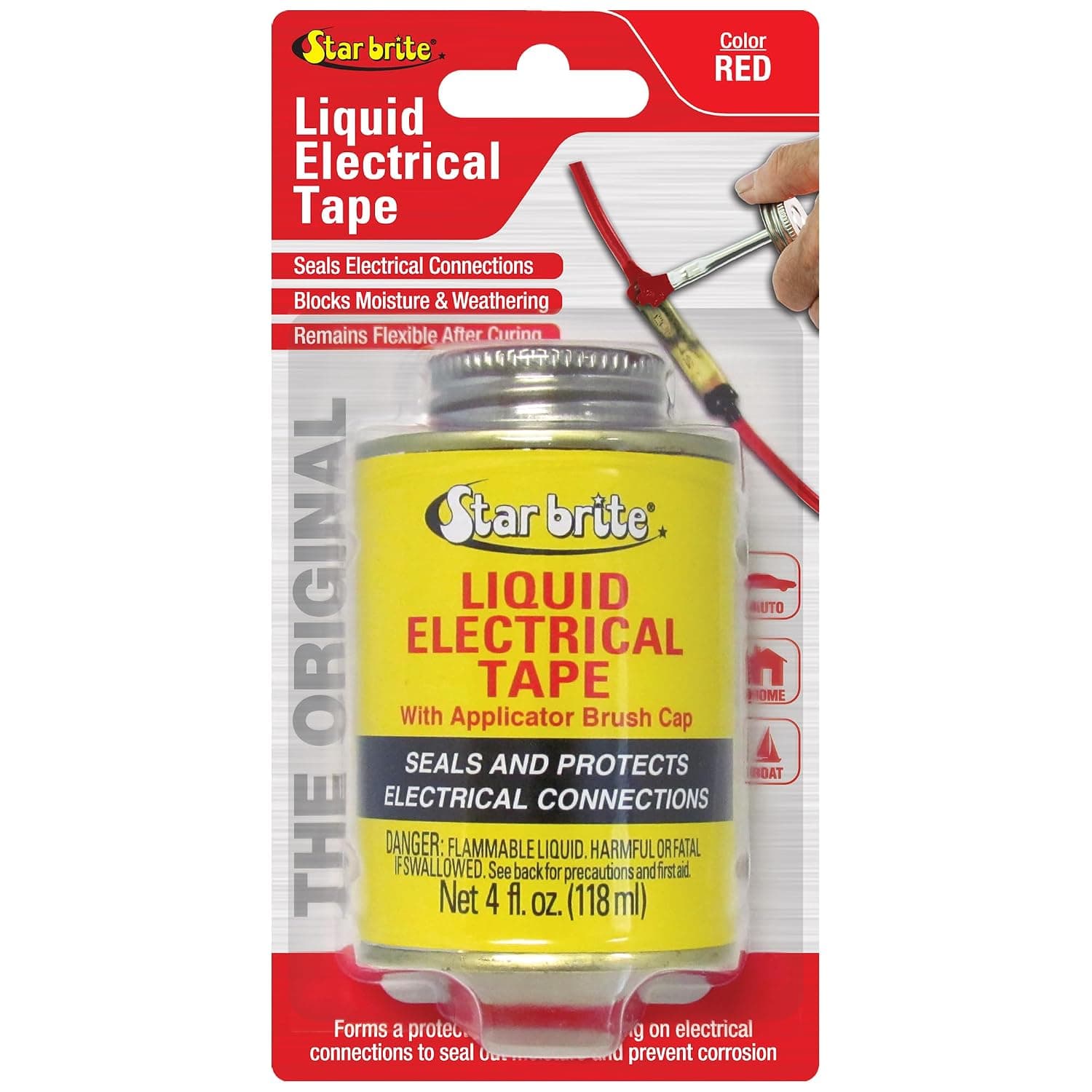 STAR BRITE Liquid Electrical Tape - Red, Flexible Electrical Insulation