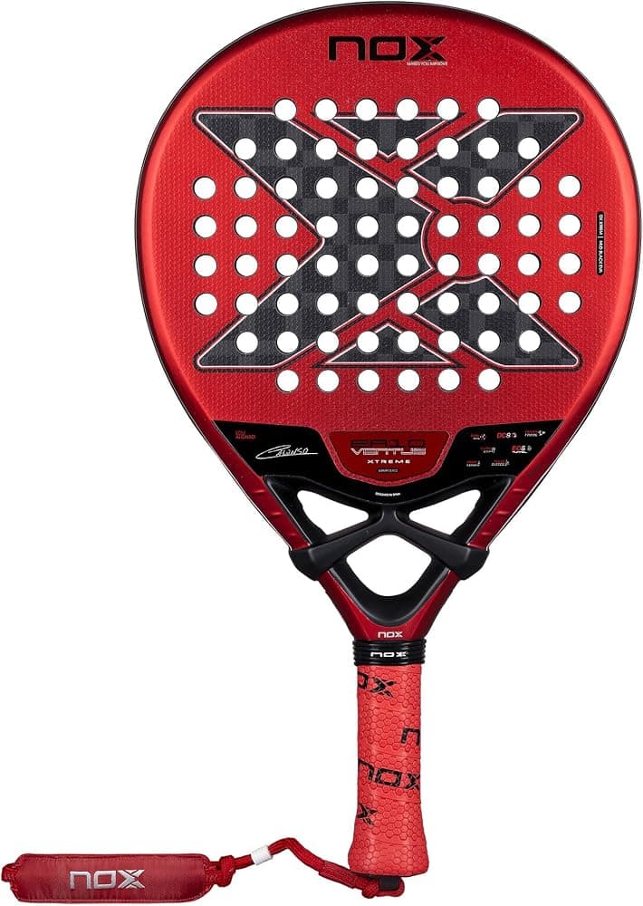 Pala de pádel NOX EA10 Ventus Hybrid 12K Xtrem 2026 | Pala Padel Forma Lágrima Edu Alonso | Cara de fibra de carbono Xtrem de 12K con núcleo Eva negro MLD