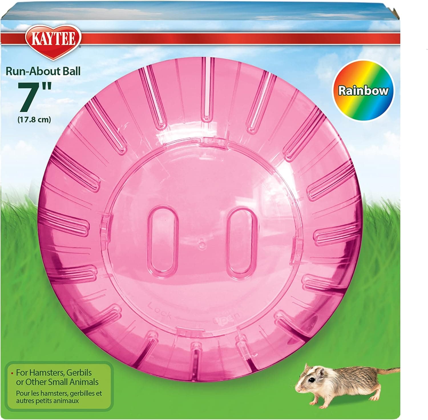 Kaytee Pelota de ejercicio para correr variada de 7" para mascotas hámster y jerbo | Diversión con pelota para hámster. Pelota para correr variada para jugar. Juguetes para jerbos, área de retención temporal, 7 pulgadas