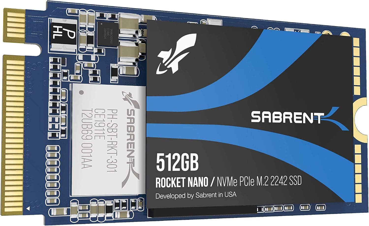 SABRENT 512GB Rocket NVMe PCIe M.2 2242 SSD interno de alto rendimiento y bajo consumo sin DRAM (SB-1342-512)