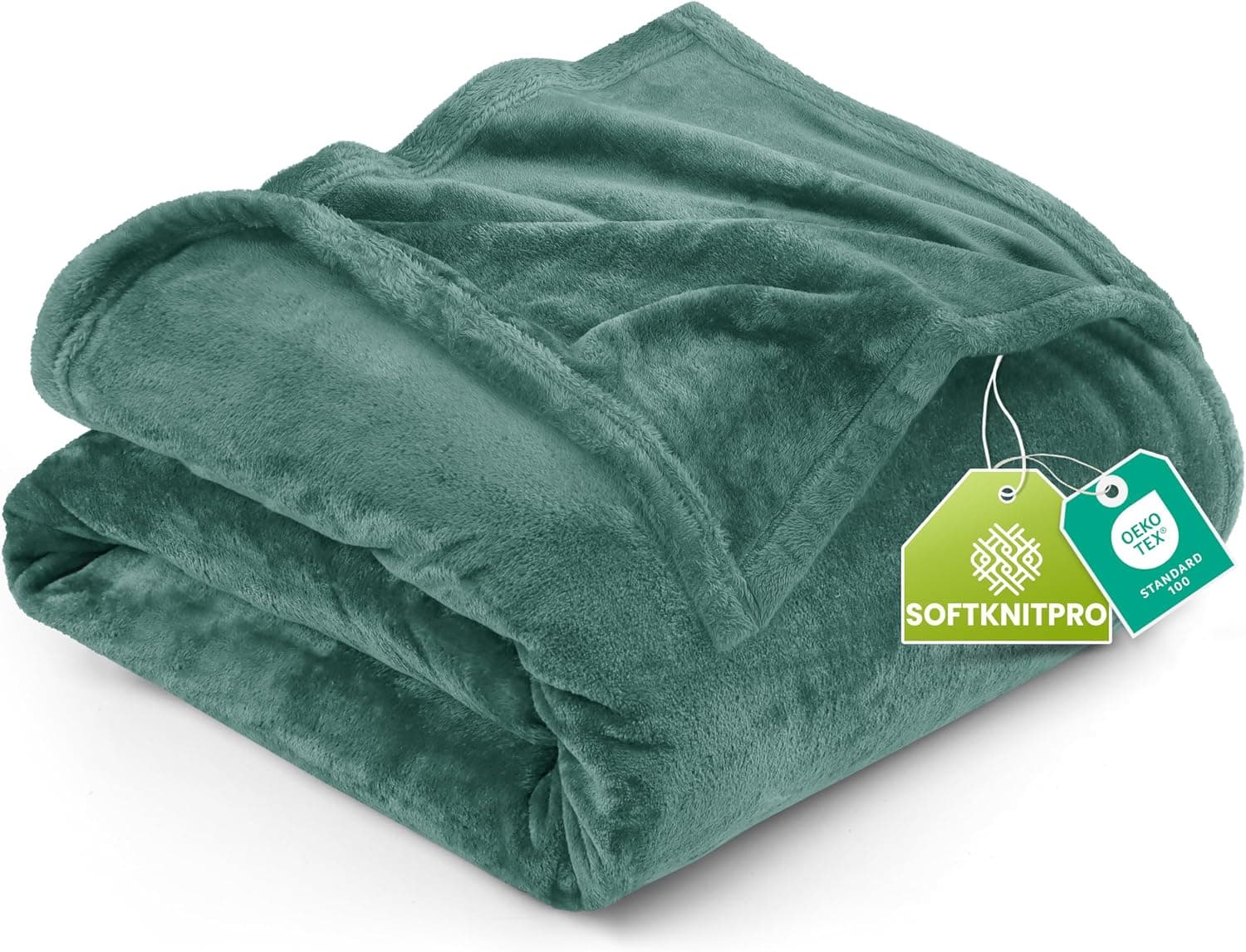 Utopia Bedding Manta de forro polar, 10.58 oz/m², lujosa, antiestática, suave manta de microfibra para sofá, sofá y cama, tamaño doble (60 x 80 pulgadas), Celadon (paquete de 12)