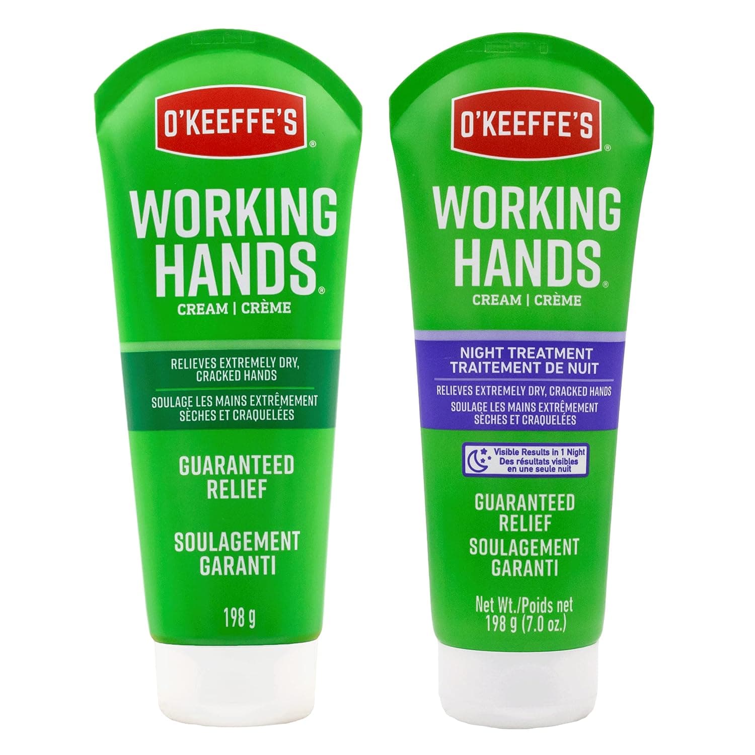 O'Keeffe's Working Hands Crema de manos más paquete de tratamiento nocturno, 7 oz