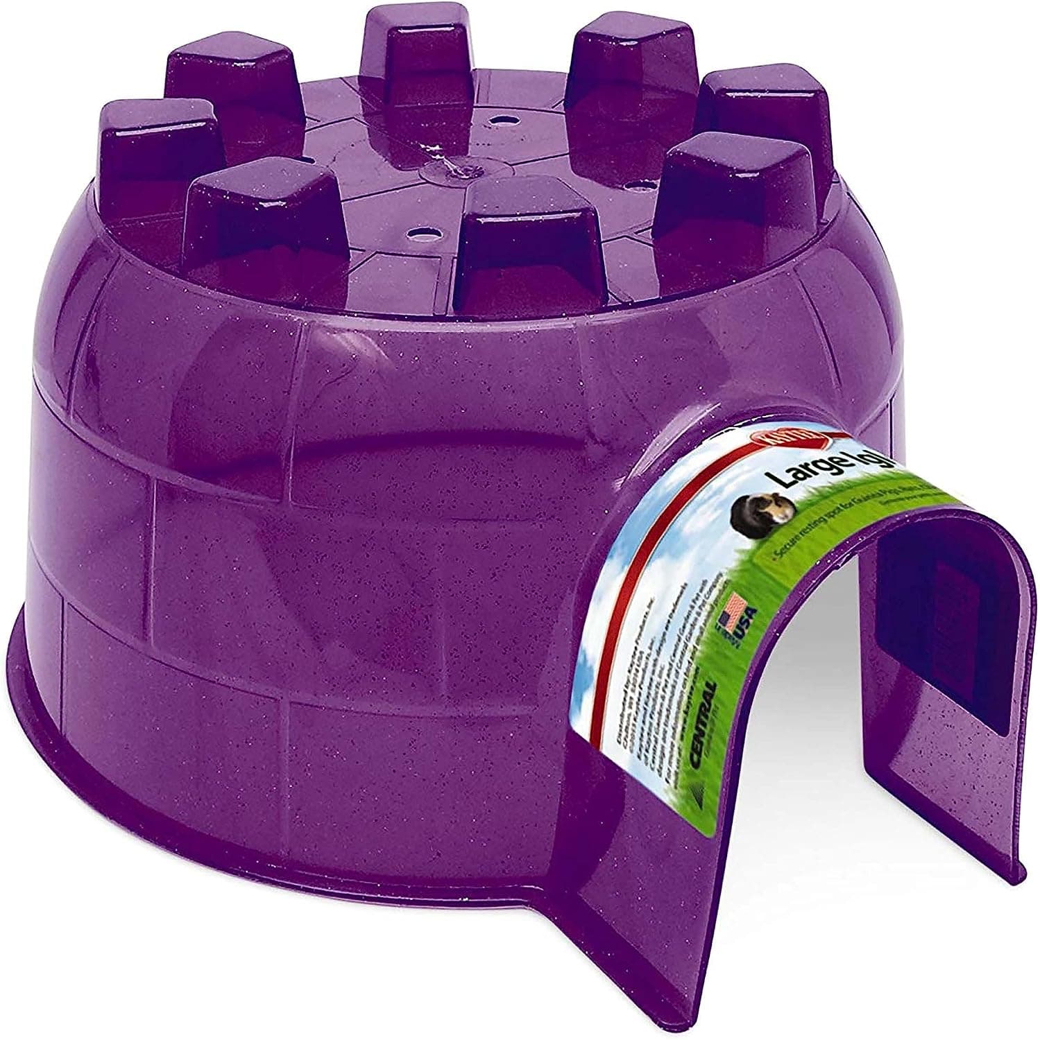 Kaytee Igloo Habitat Hideout para hámster, jerbo, rata, grande | Acogedor escondite de hámster. Casa opaca para hámster. Escondite para ratas, plástico fácil de limpiar, rejillas de ventilación.
