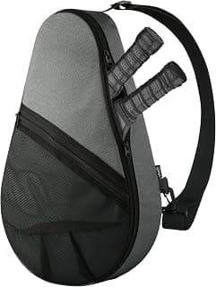 Cosmos Bolsa para Raquetas de Pádel Pickleball Paddle Sling Mochila Bolsa de Almacenamiento para Raquetas de Pádel, Bolsa de Transporte para Equipo de Pádel (Paddel Tennis) con Bolsillo de Malla para 2 Palas, Bola, Botella de Agua y Accesorios