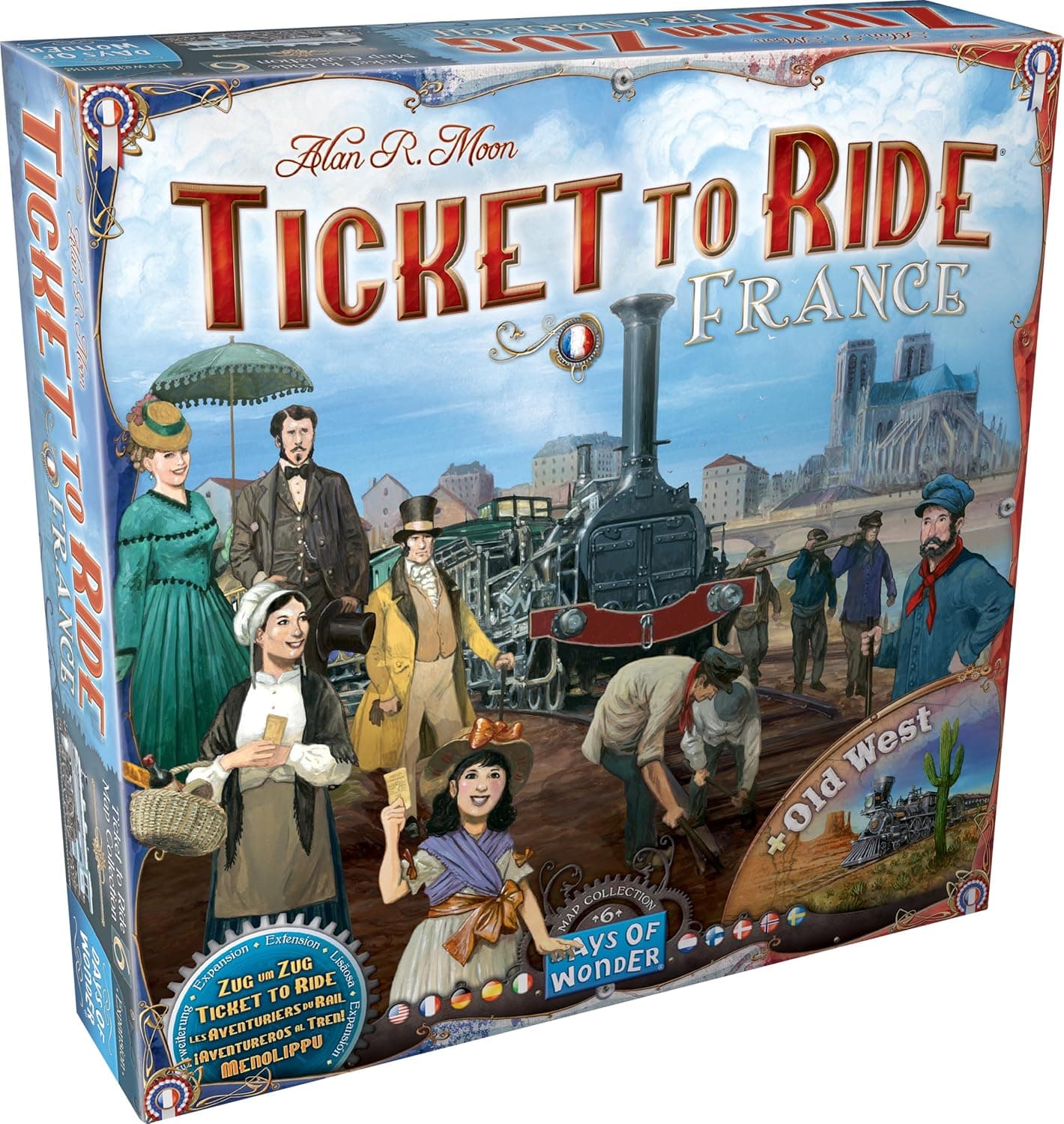 Asmodee Ticket to Ride France + Expansión del juego de mesa Old West: juego de estrategia de ruta de tren, divertido juego familiar para niños y adultos, mayores de 8 años, de 2 a 6 jugadores, tiempo de juego de 30 a 60 minutos | Juego de estrategia de ruta de tren, divertido juego familiar para niños y adultos, mayores de 8 años, 2 a 6 jugadores, tiempo de juego de 30 a 60 minutos