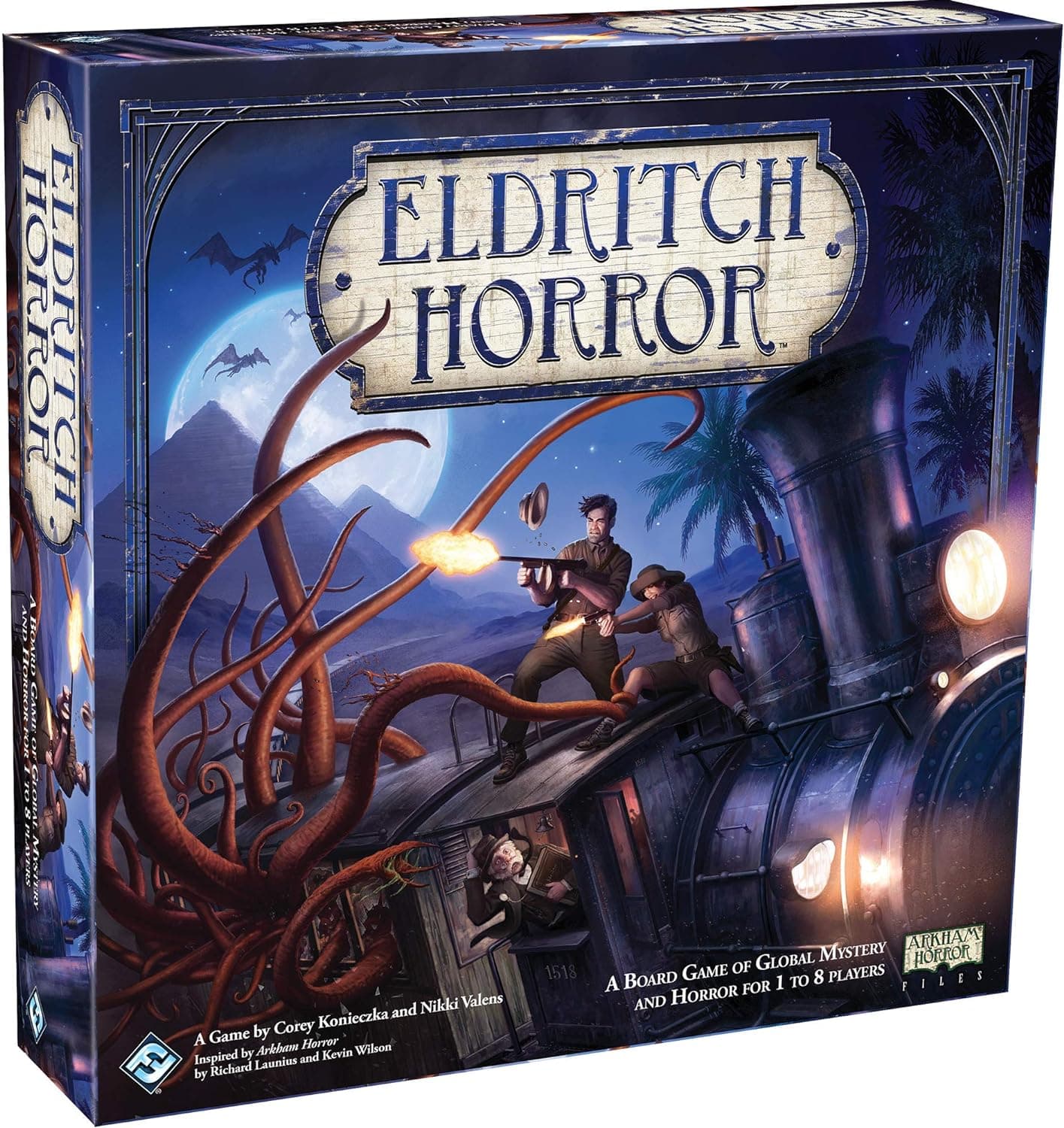 Juego de mesa de terror de Asmodee Eldritch: una aventura cooperativa de terror que abarca todo el mundo, juego de misterio para adultos, mayores de 14años, 1-8 jugadores, tiempo de juego de 2-4 horas