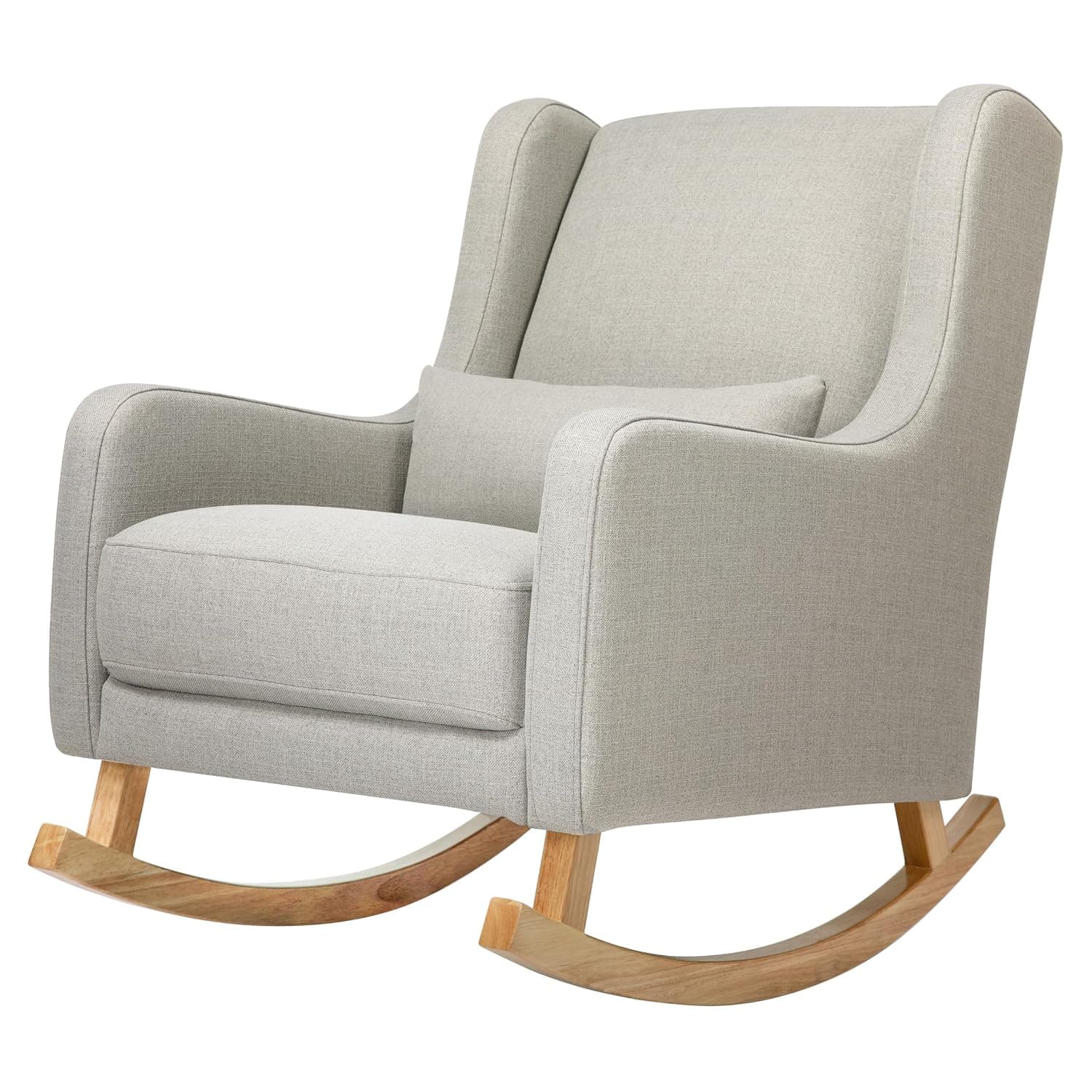 Mecedora Babyletto Kai en sarga ecológica gris de alto rendimiento con patas ligeras, repelente al agua y resistente a las manchas, certificación Greenguard Gold y CertiPUR-US | Mecedora certificada GREENGUARD Gold y CertiPUR-US: silla de guardería resistente al agua y a las manchas para alimentar y relajarse